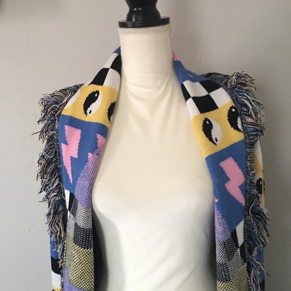 Dressed In LALA Wonderstruck Luxe Fringe Cardigan Size S/M Oversized Ultra Soft - Picture 3 of 16